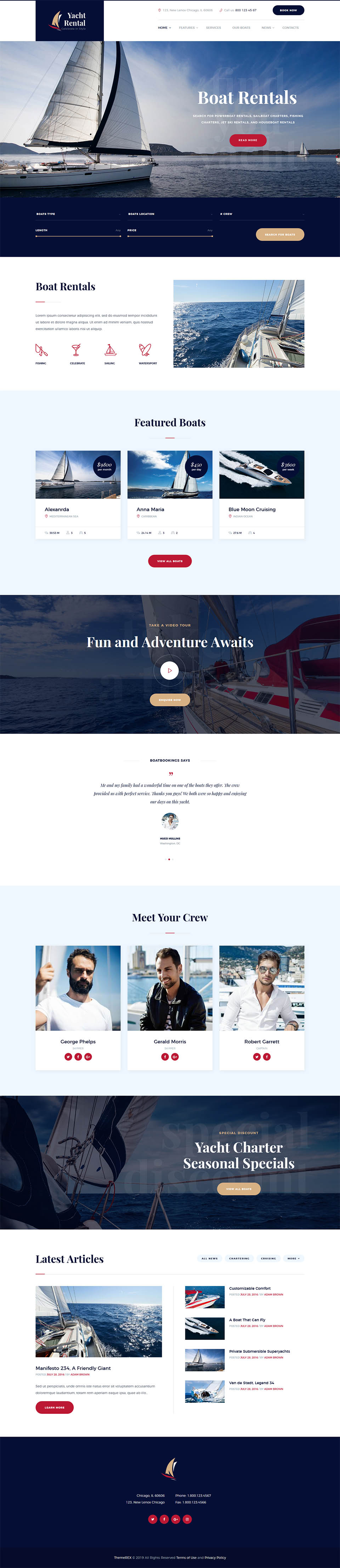 Template ThemeForest Yacht Rental WordPress template ThemeForest Yacht Rental