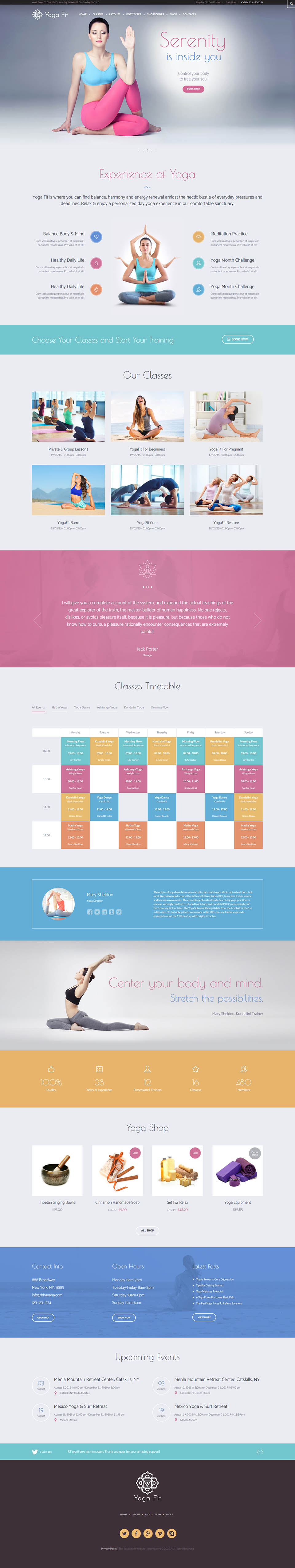 WordPress template ThemeForest Yoga Fit