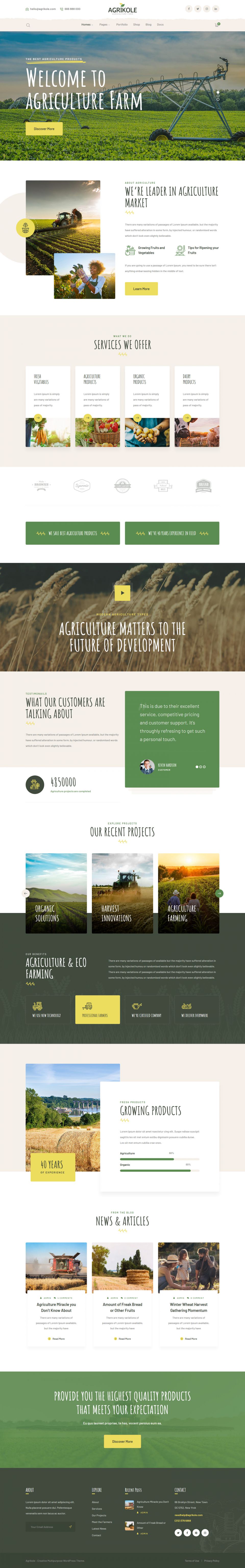 WordPress template ThemeForest Agrikole