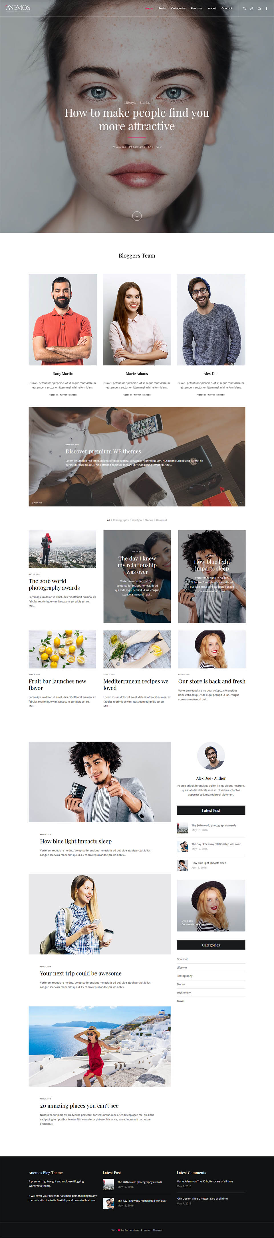 Template ThemeForest Anemos WordPress template ThemeForest Anemos