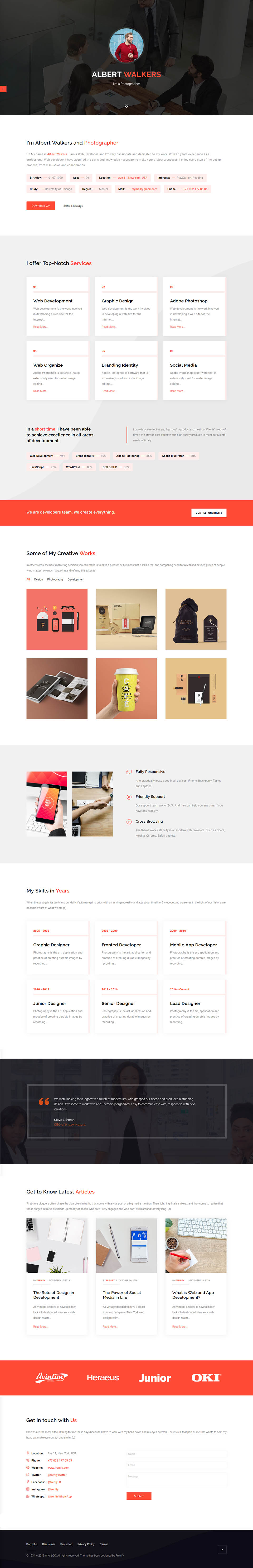 WordPress template ThemeForest Arlo