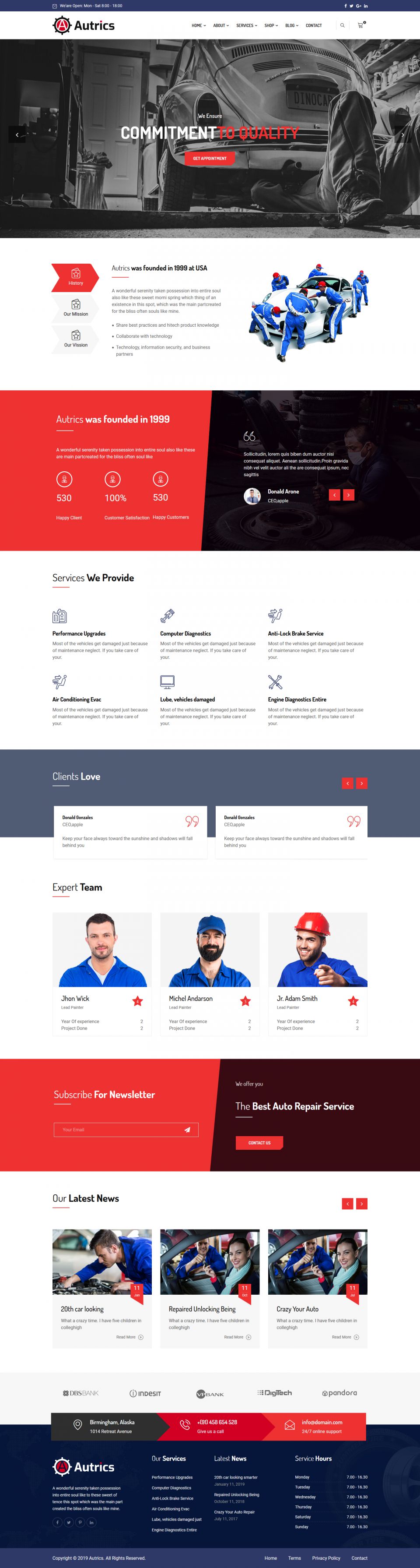 Template ThemeForest Autrics WordPress template ThemeForest Autrics