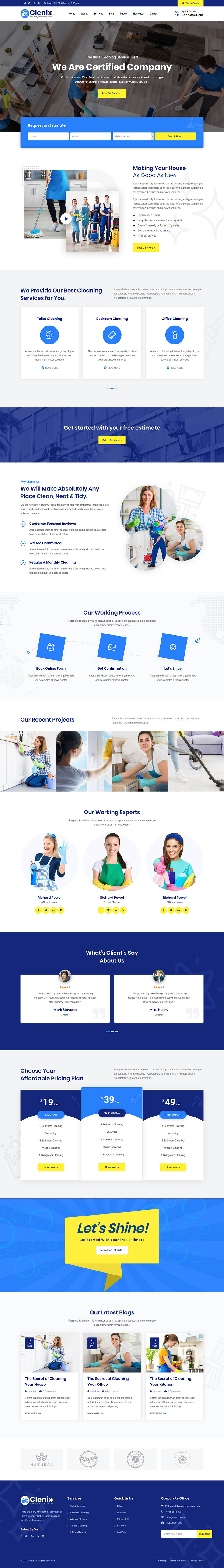 WordPress template ThemeForest Clenix