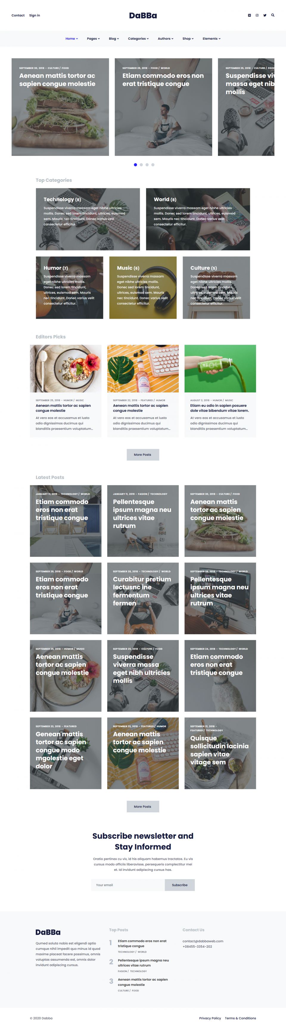 WordPress template ThemeForest Dabba
