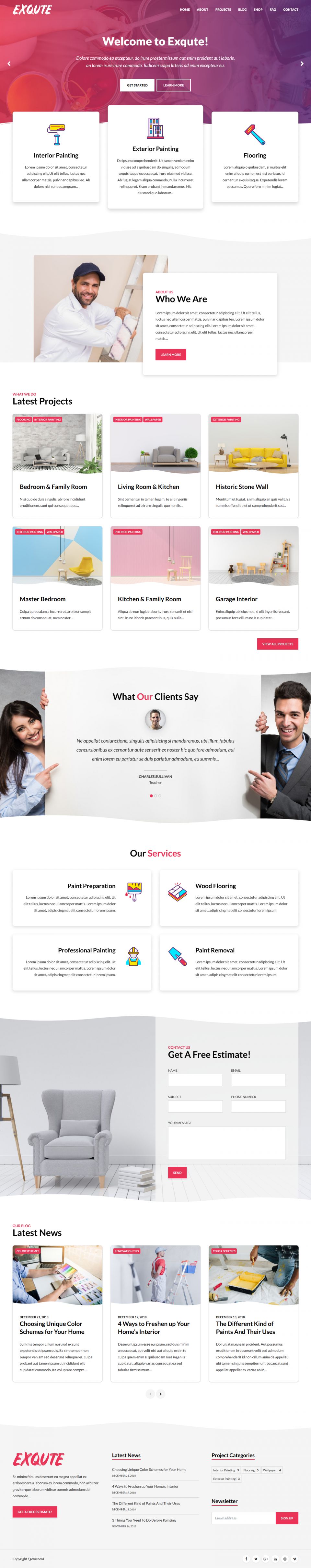 Template ThemeForest Exqute WordPress template ThemeForest Exqute