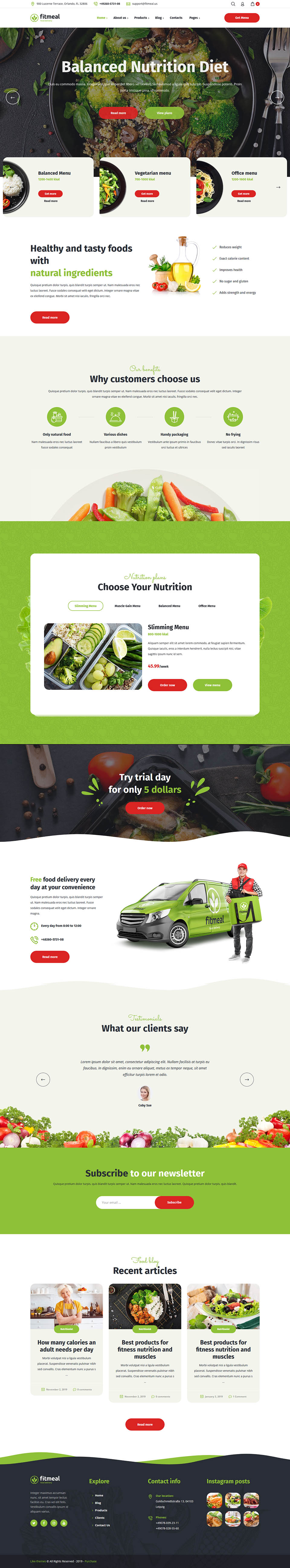 Template ThemeForest Fitmeal WordPress template ThemeForest Fitmeal