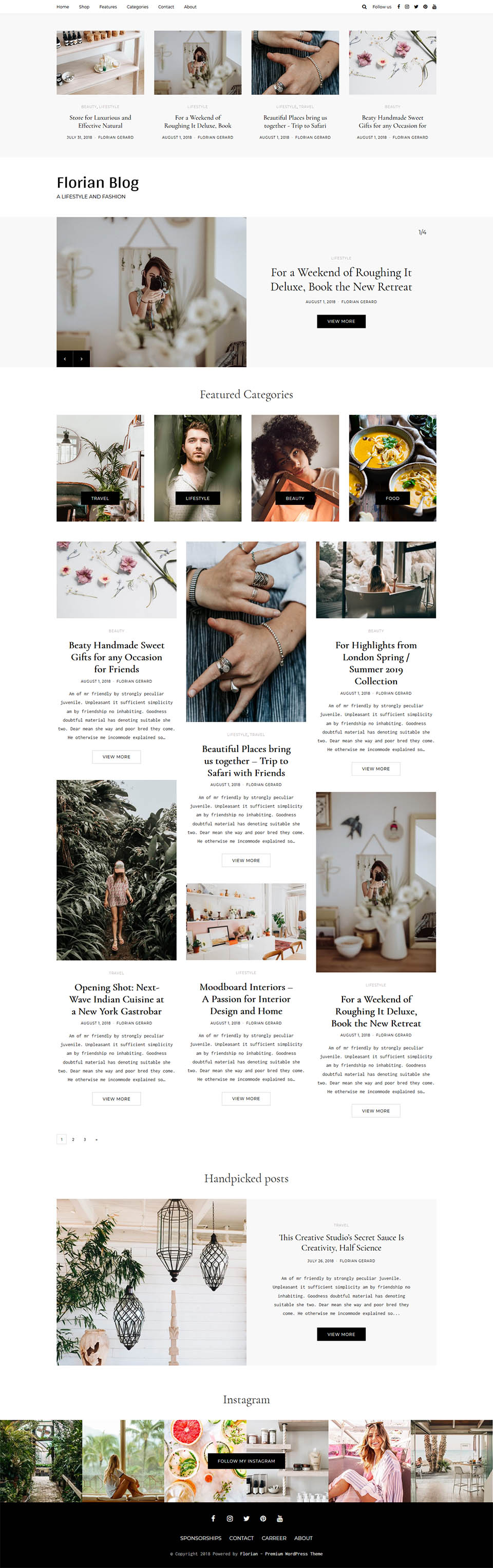 WordPress template ThemeForest Florian