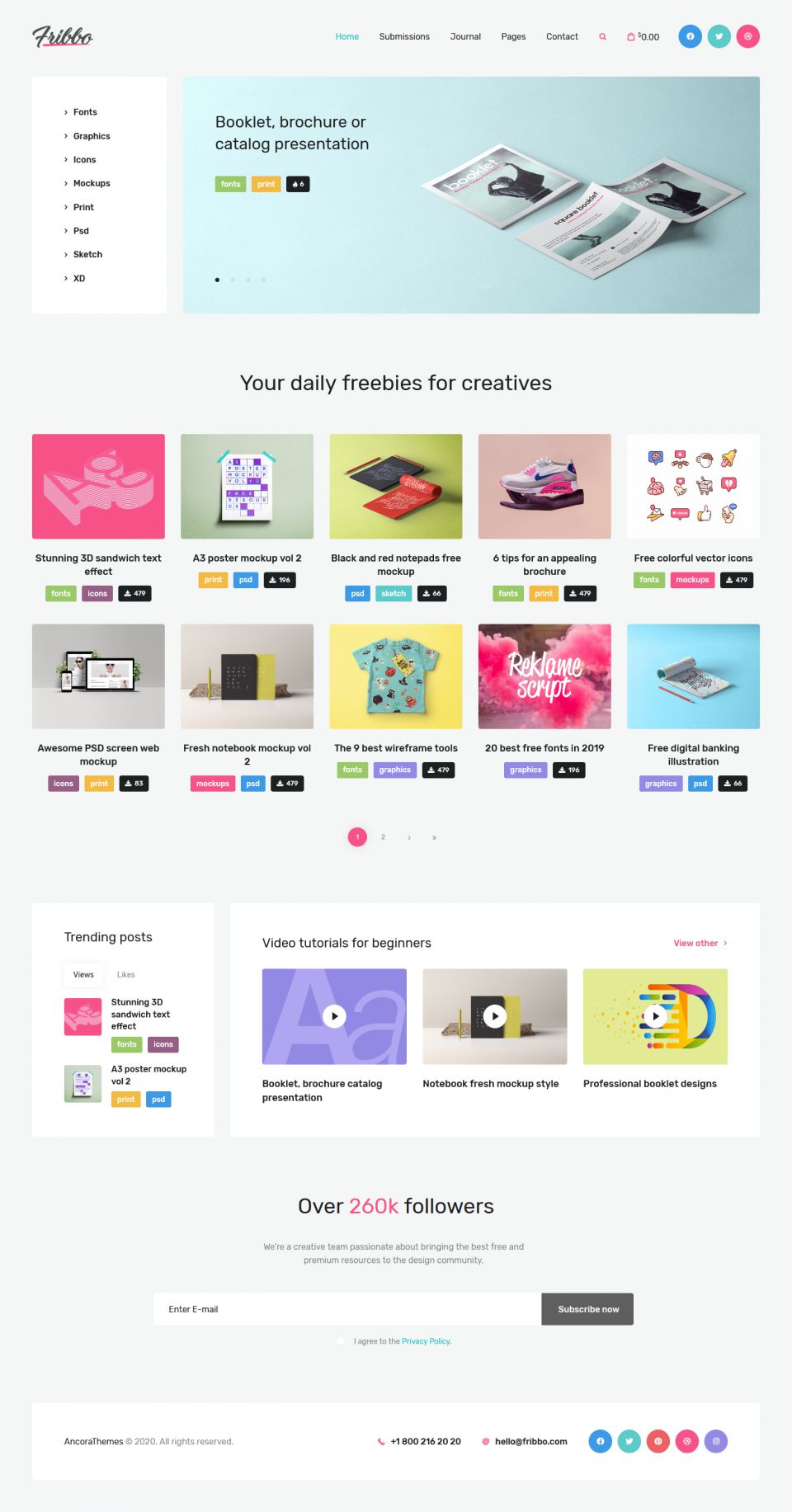 WordPress template ThemeForest Fribbo
