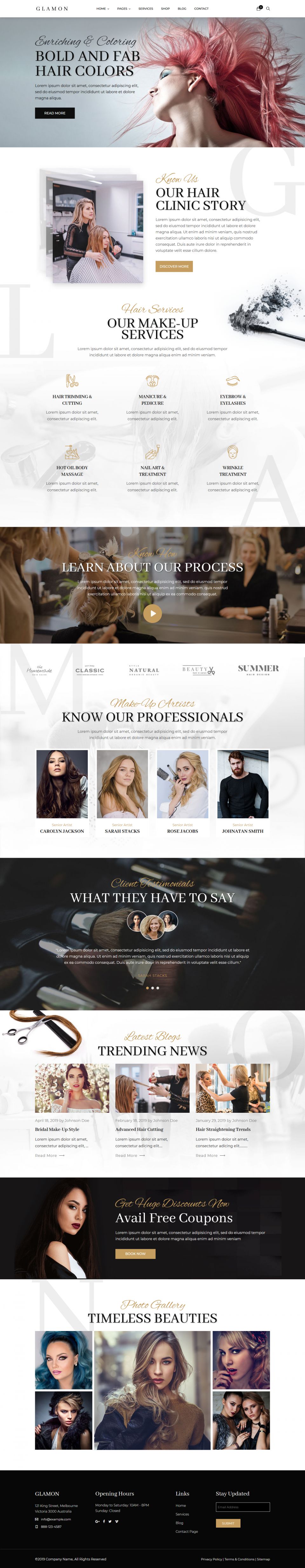 WordPress template ThemeForest Glamon