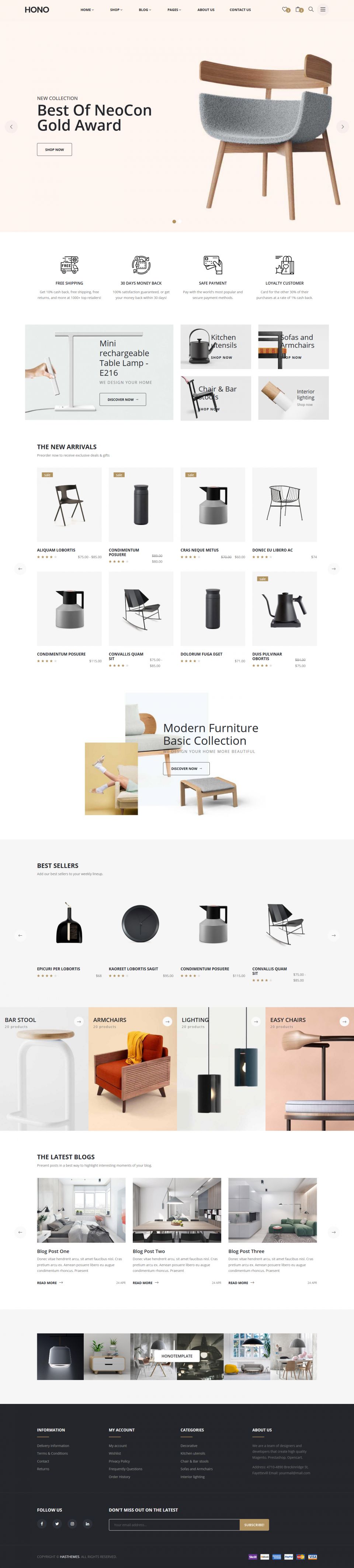 WordPress template ThemeForest Hono