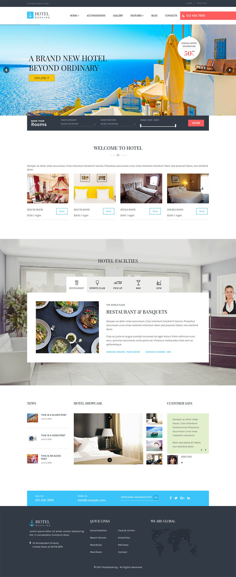 WordPress template ThemeForest Hotel Booking