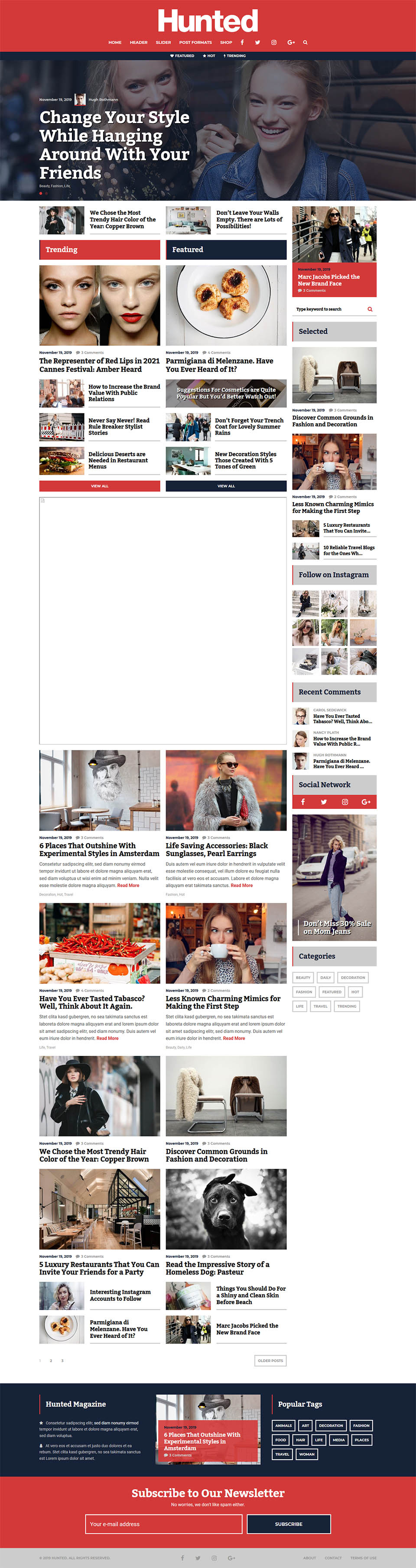 Template ThemeForest Hunted WordPress template ThemeForest Hunted