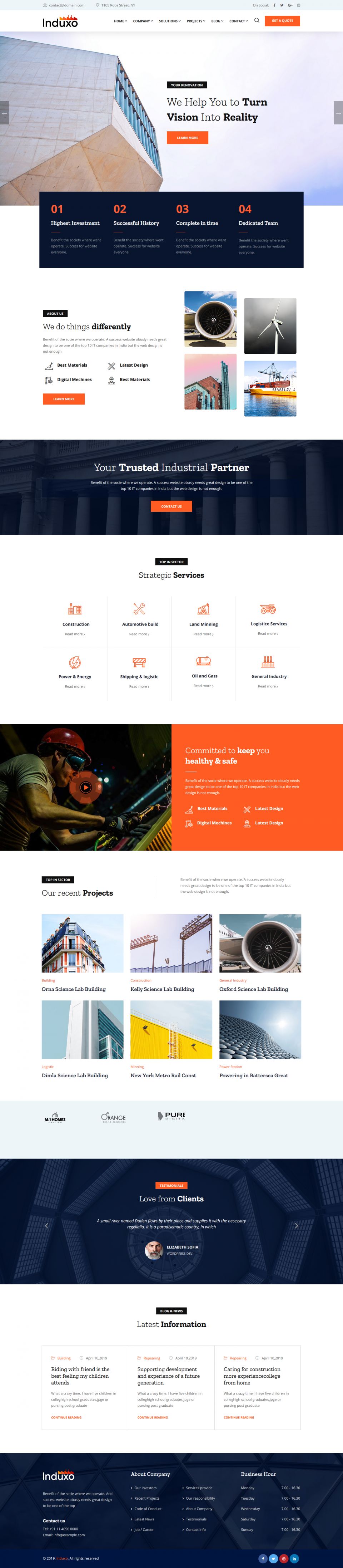 WordPress template ThemeForest Induxo