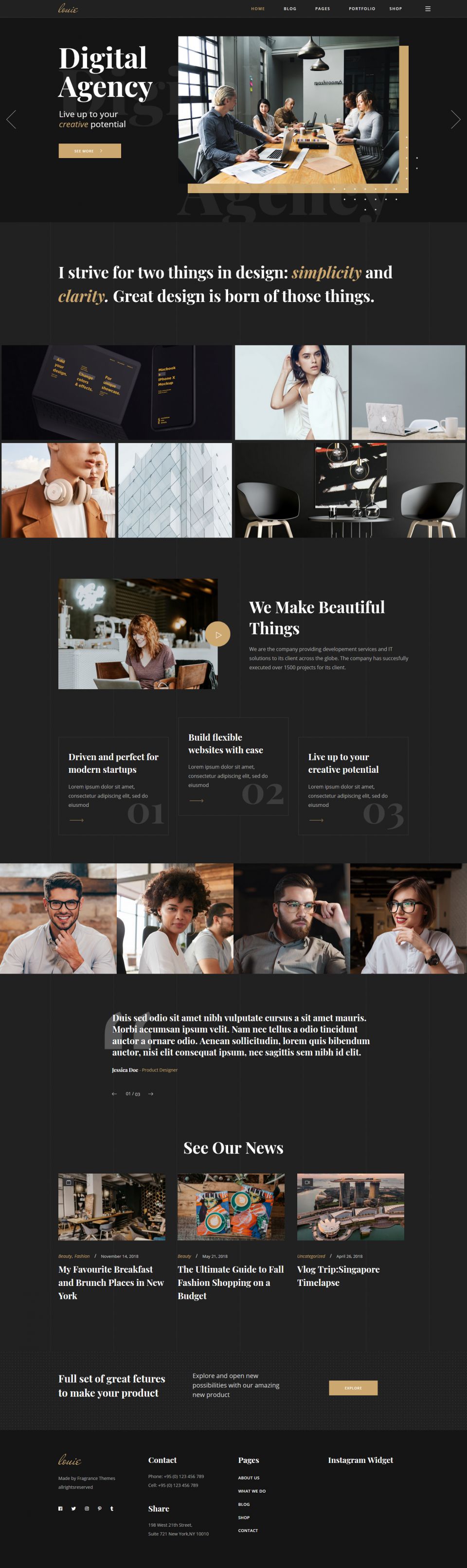 Template ThemeForest Louie WordPress template ThemeForest Louie