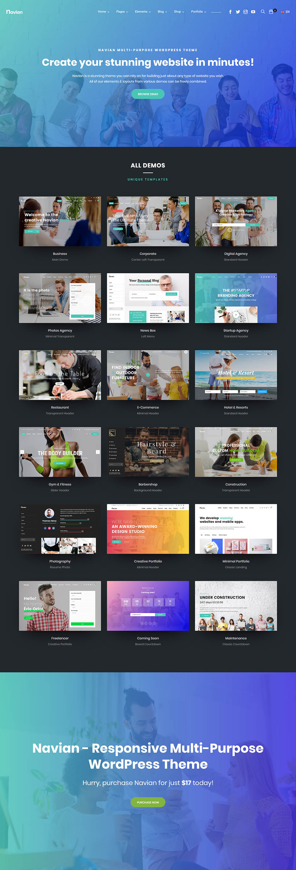 WordPress template ThemeForest Navian