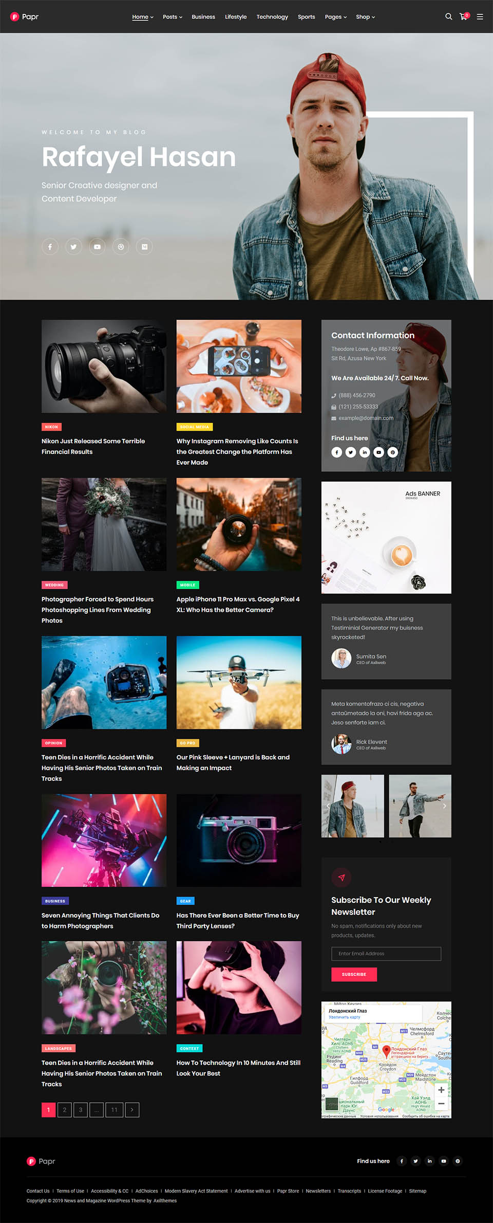 WordPress template ThemeForest Papr