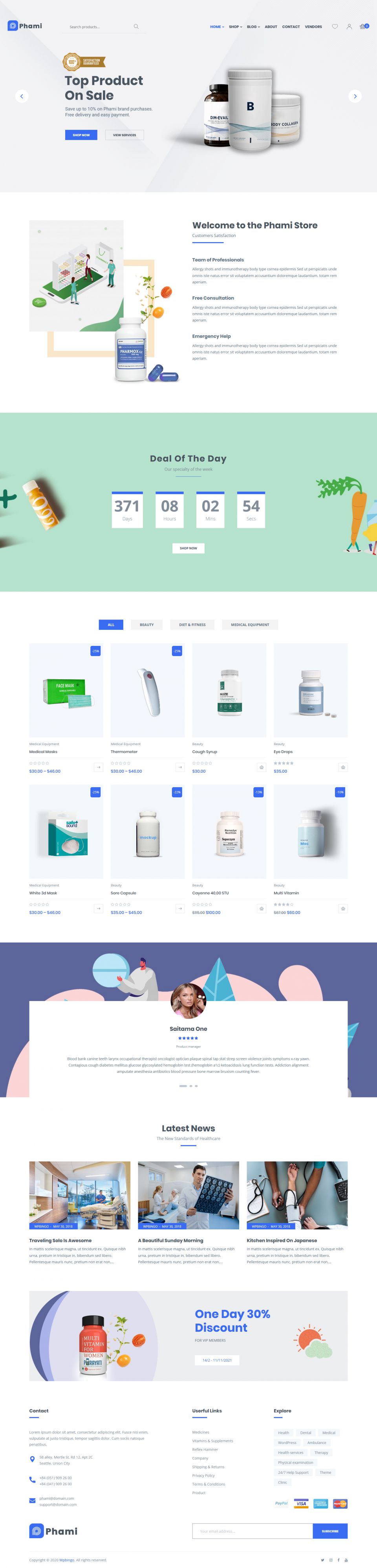 WordPress template ThemeForest Phami