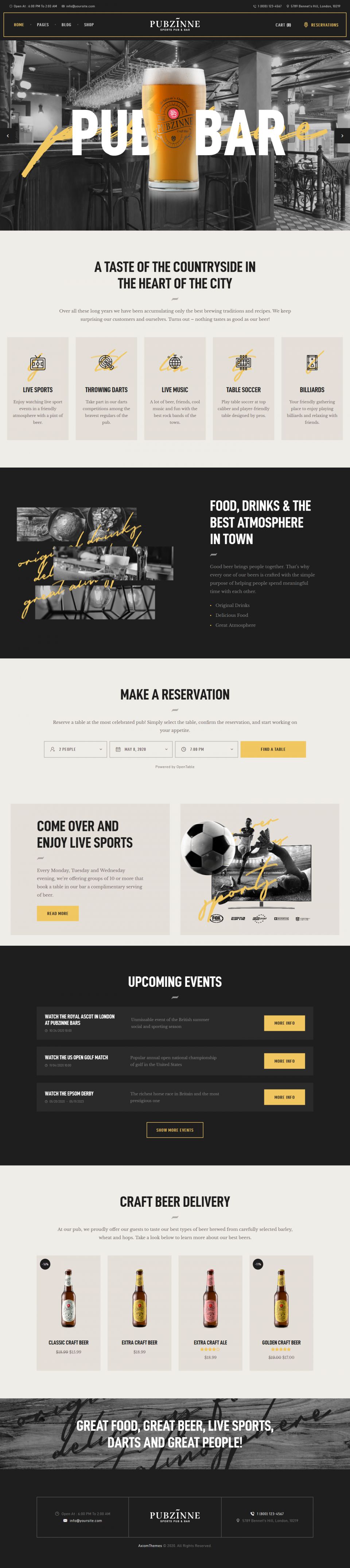 WordPress template ThemeForest Pubzinne