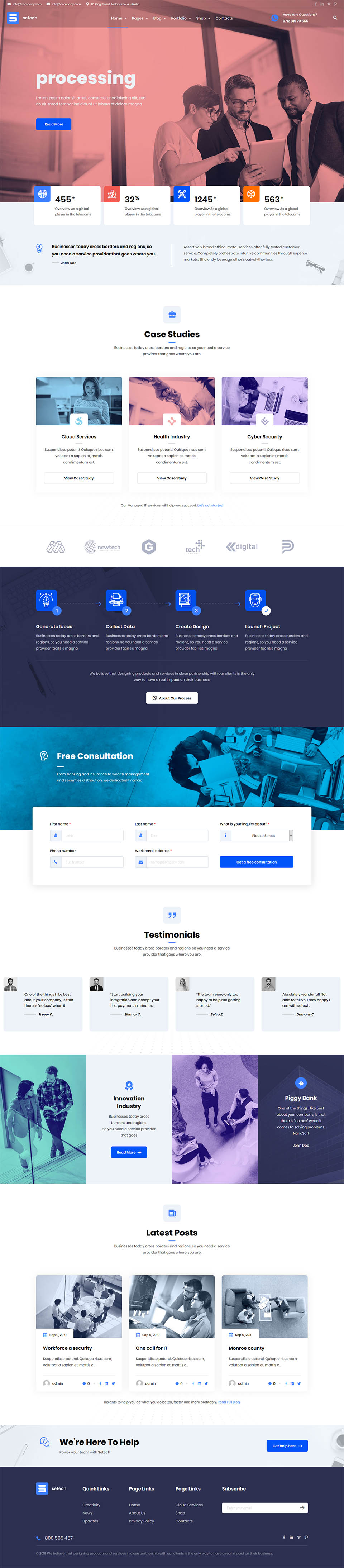 WordPress template ThemeForest Setech