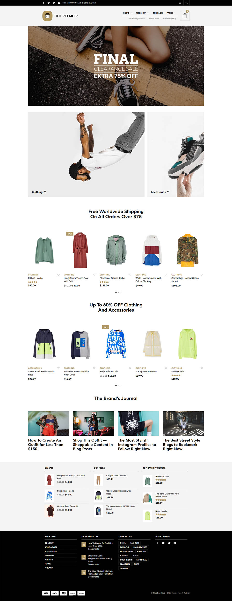 WordPress template ThemeForest The Retailer