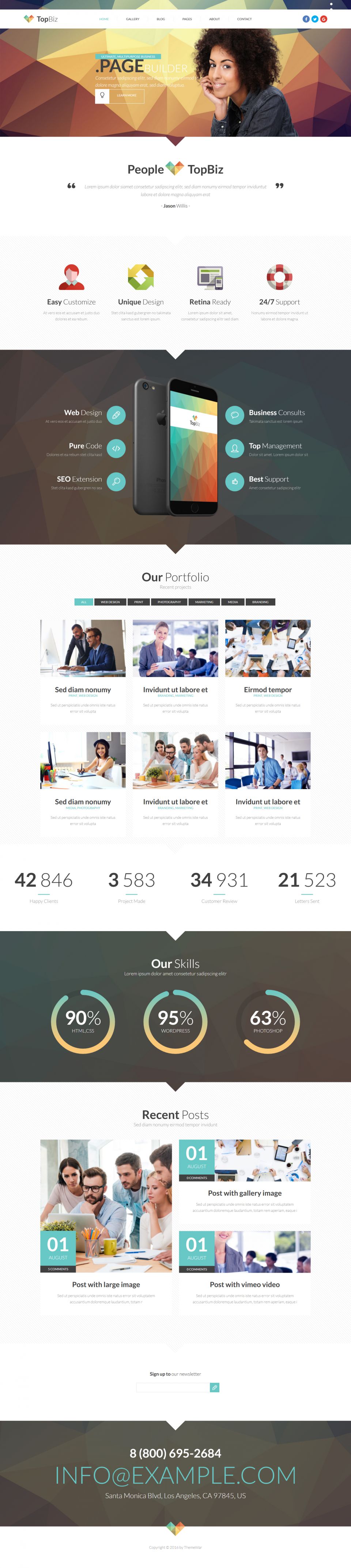 Template ThemeForest TopBiz WordPress template ThemeForest TopBiz