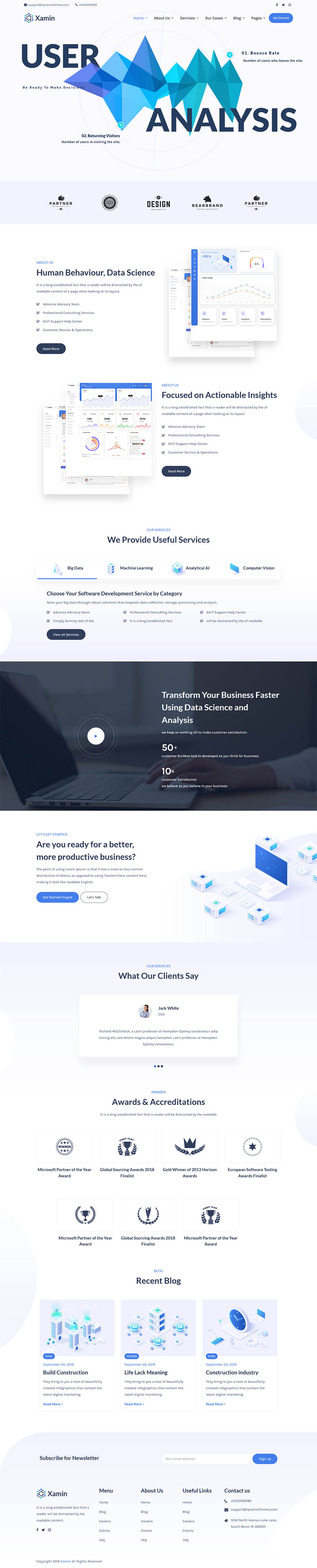 WordPress template ThemeForest Xamin