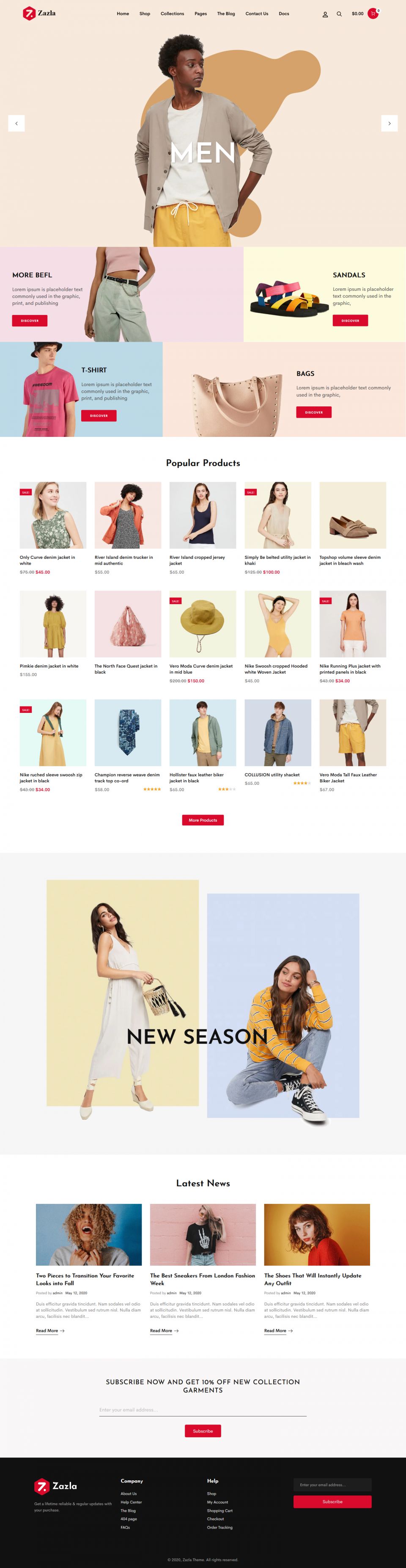 WordPress template ThemeForest Zazla