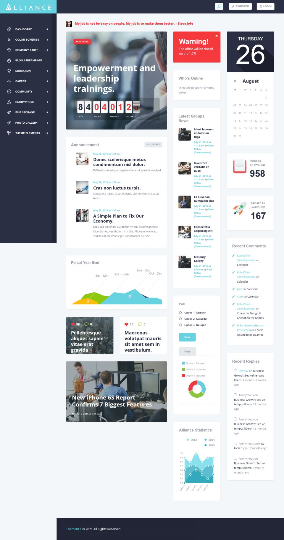 WordPress template ThemeForest Alliance