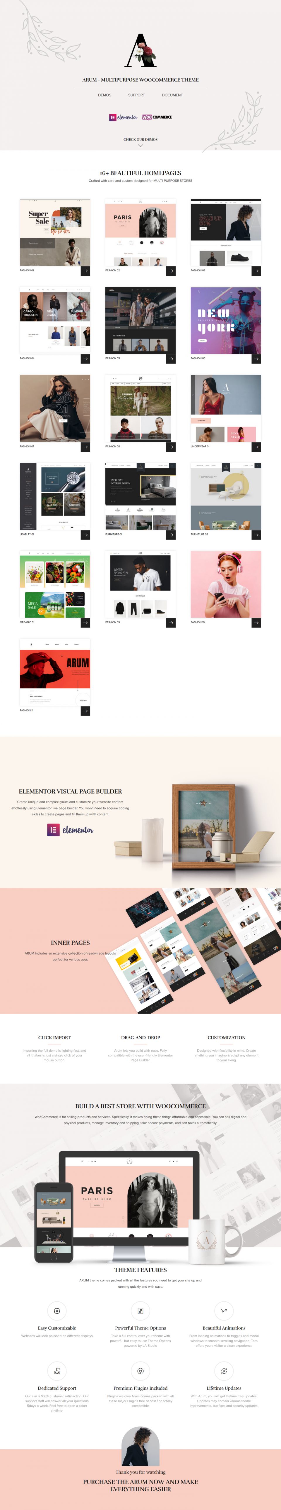 WordPress template ThemeForest Arum