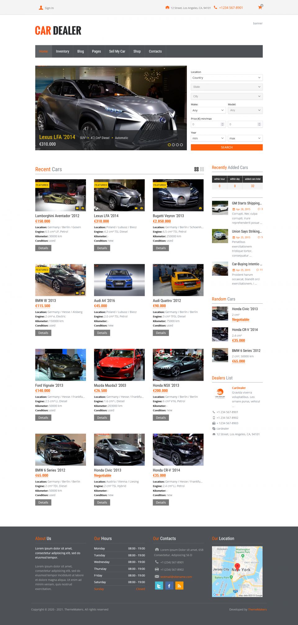 WordPress template ThemeForest Car Dealer