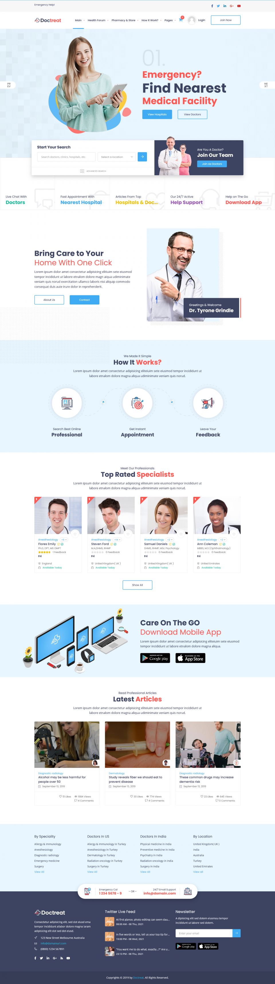 WordPress template ThemeForest Doctreat