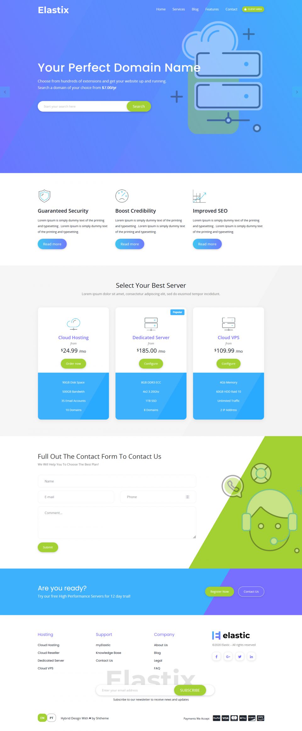 WordPress template ThemeForest Elastix