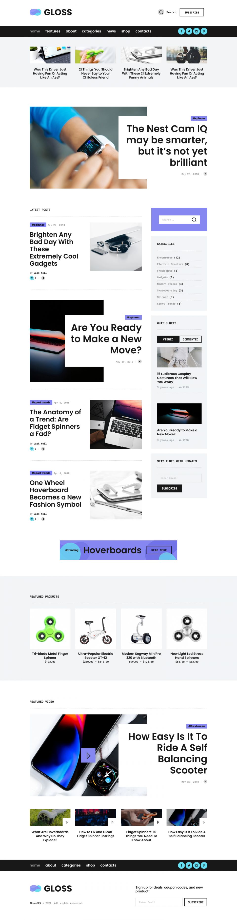 WordPress template ThemeForest Gloss