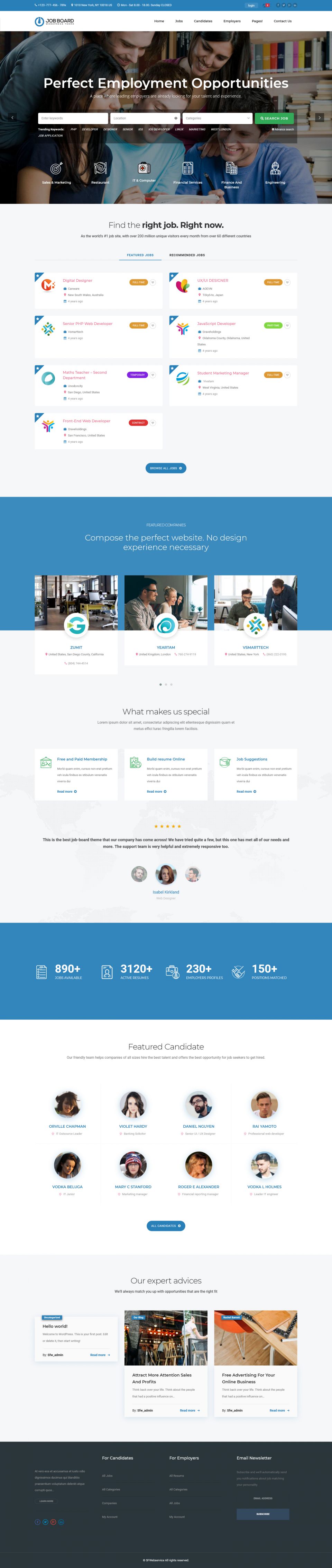 WordPress template ThemeForest InJob