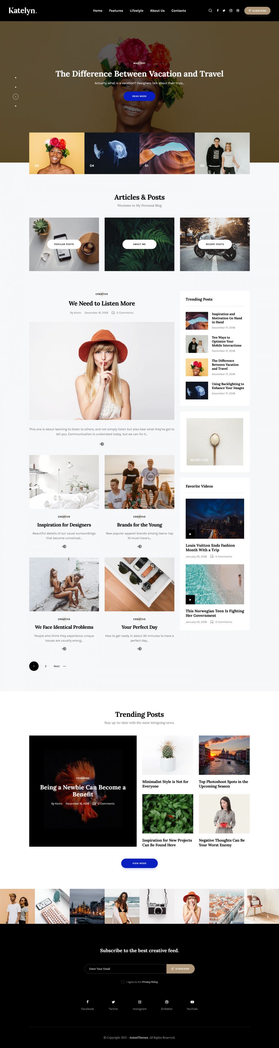 WordPress template ThemeForest Katelyn