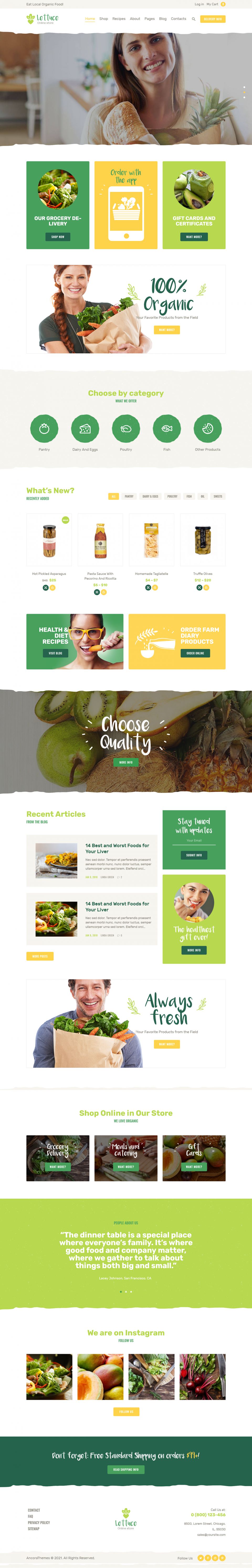 WordPress template ThemeForest Lettuce