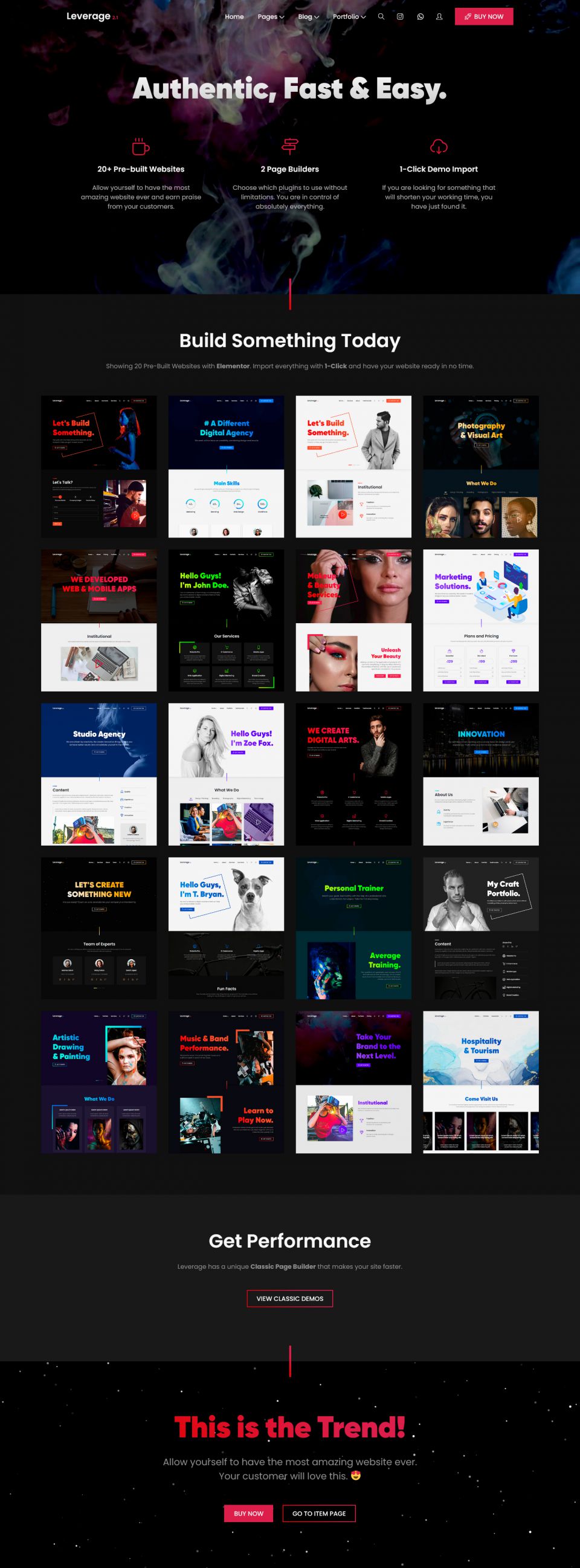 WordPress template ThemeForest Leverage