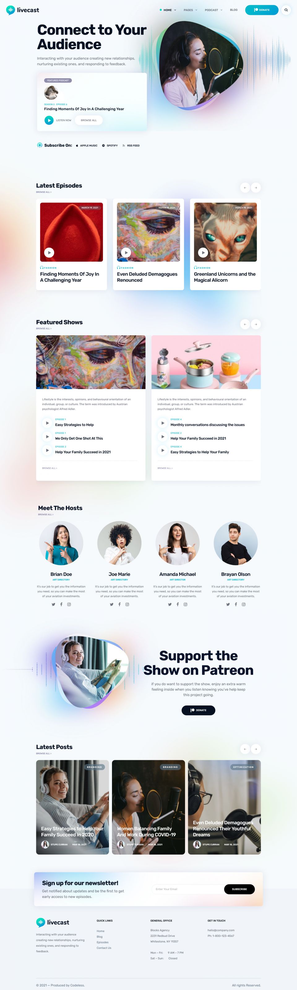 WordPress template ThemeForest Livecast