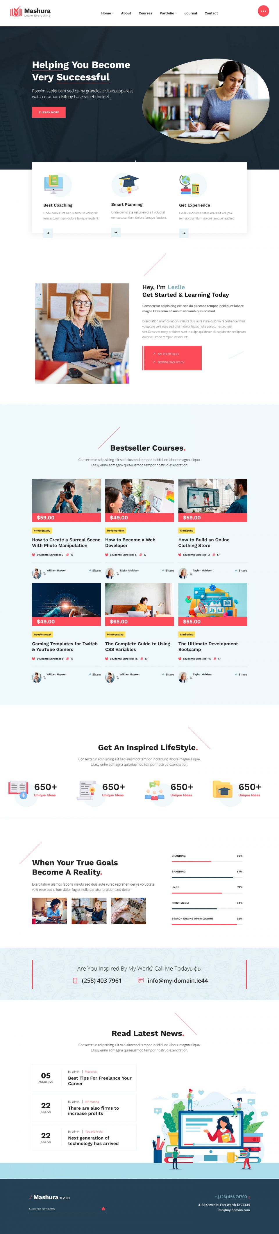 WordPress template ThemeForest Mashura