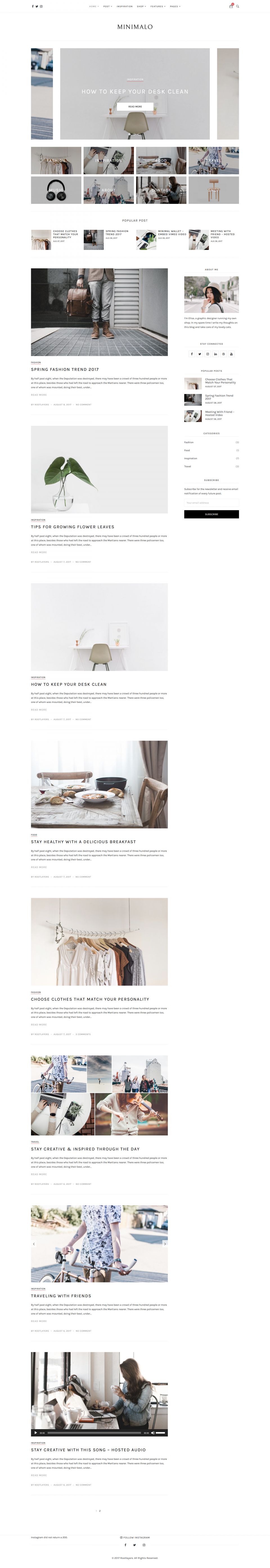 Template ThemeForest Minimalo WordPress template ThemeForest Minimalo