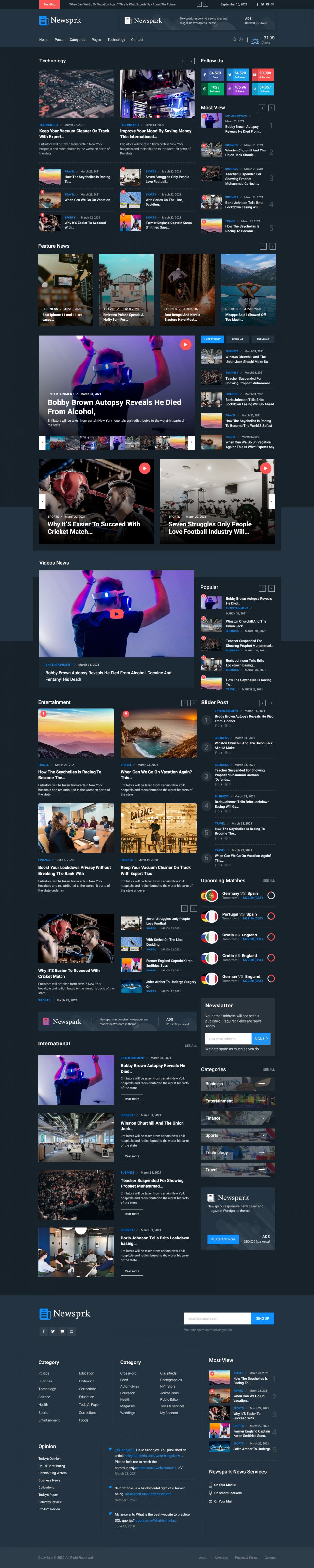 WordPress template ThemeForest Newsprk