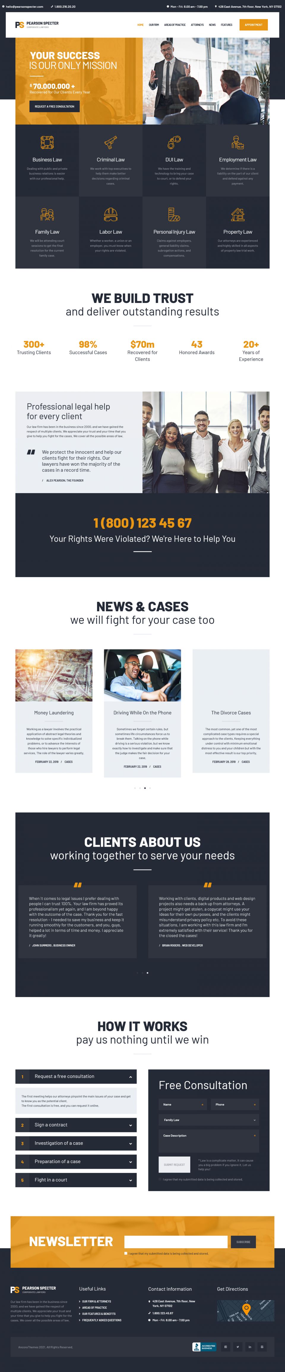 WordPress template ThemeForest Pearson Specter