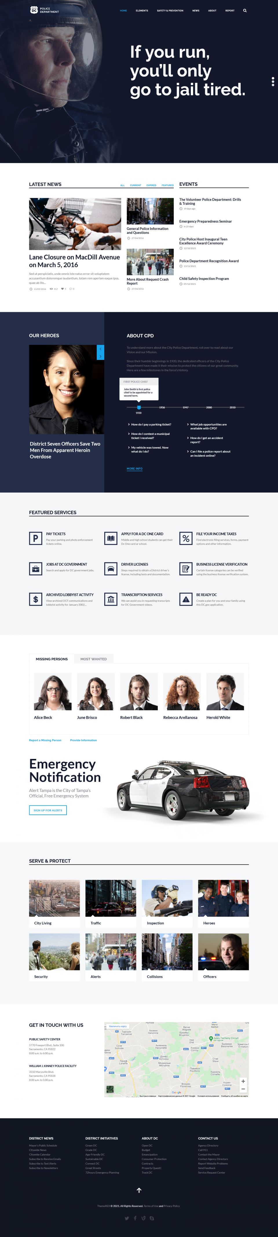 WordPress template ThemeForest Police Department