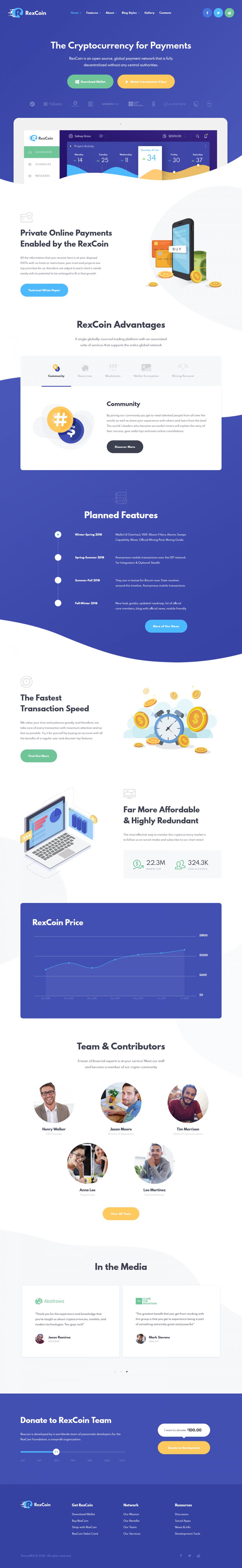 WordPress template ThemeForest RexCoin
