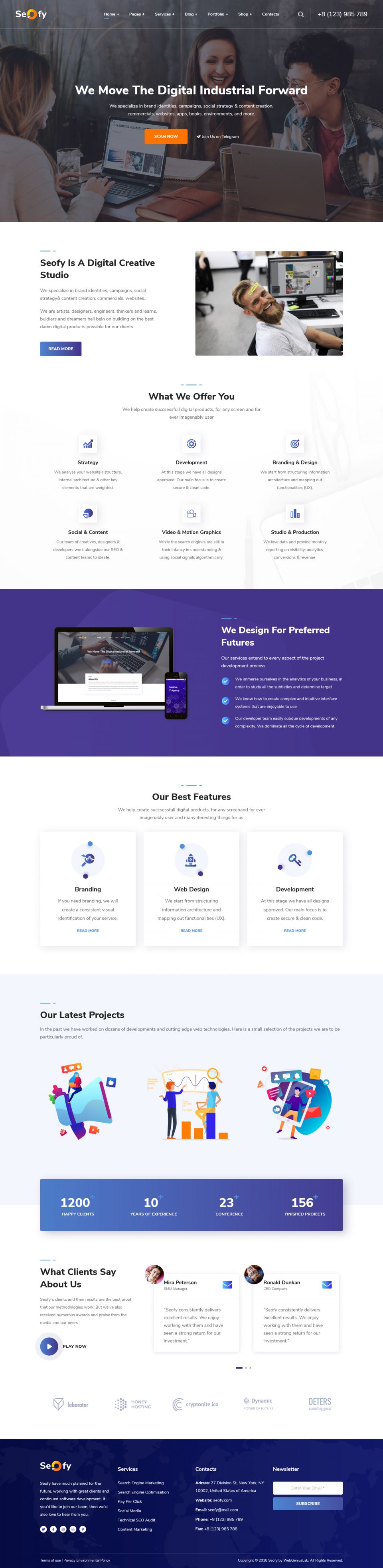 WordPress template ThemeForest Seofy