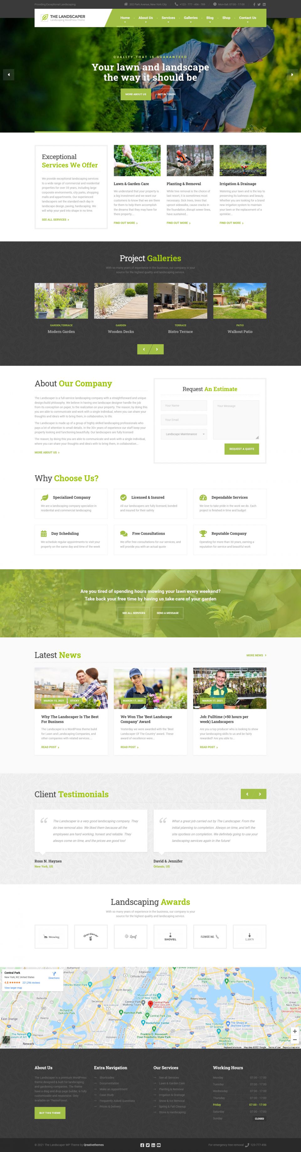 WordPress template ThemeForest The Landscaper