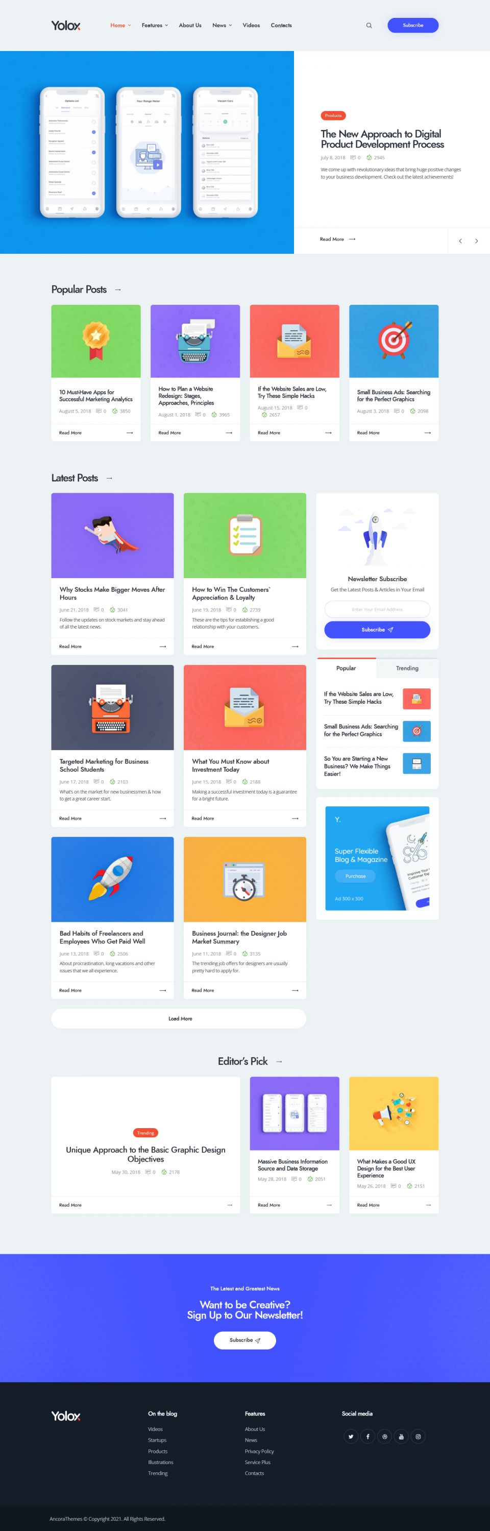 WordPress template ThemeForest Yolox