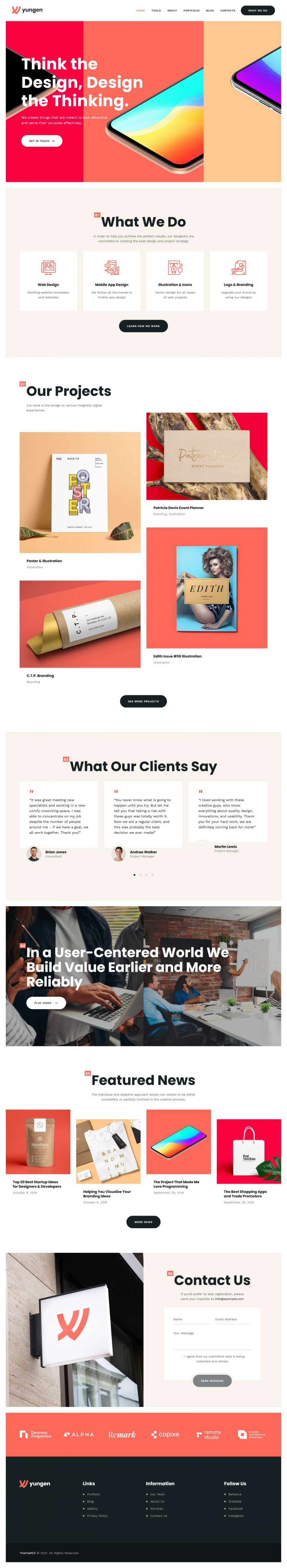 WordPress template ThemeForest Yungen