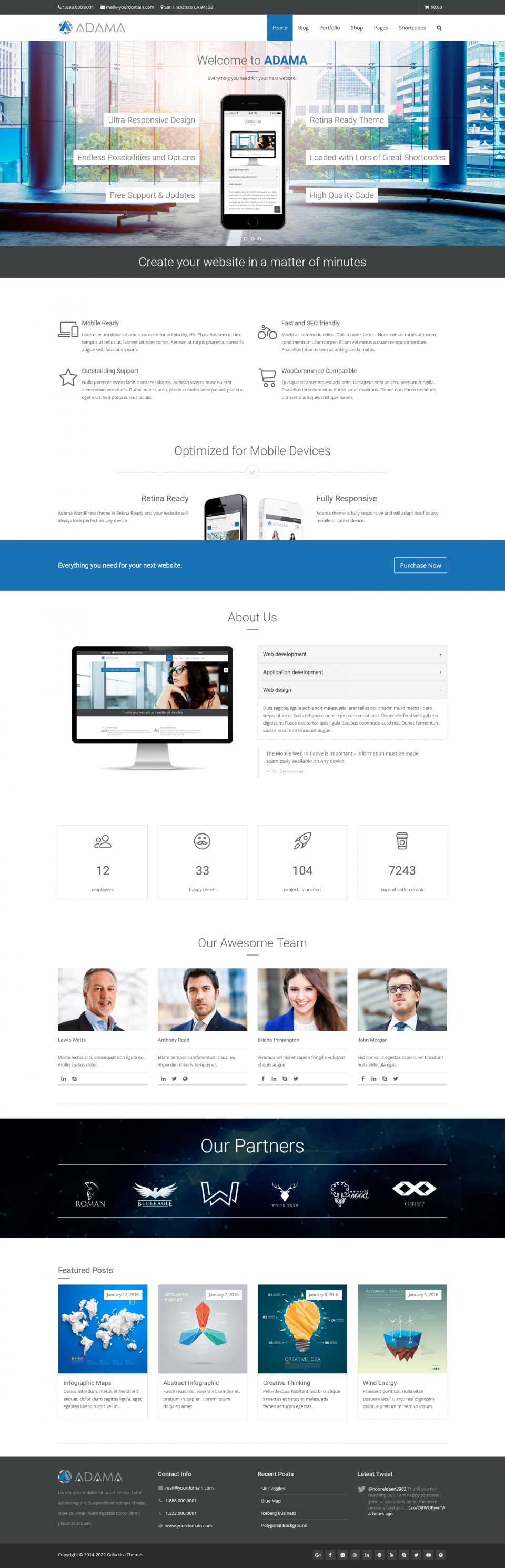 WordPress template ThemeForest Adama