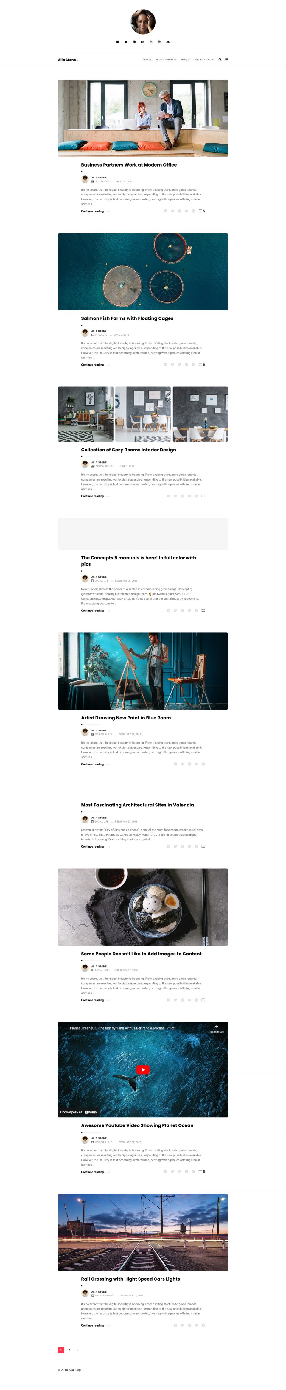 Template ThemeForest Alia WordPress template ThemeForest Alia